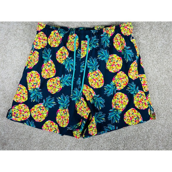 Mens George Pineapple Print Swim Trunks Shorts L (36-38)‎ Drawstring - Picture 1 of 7